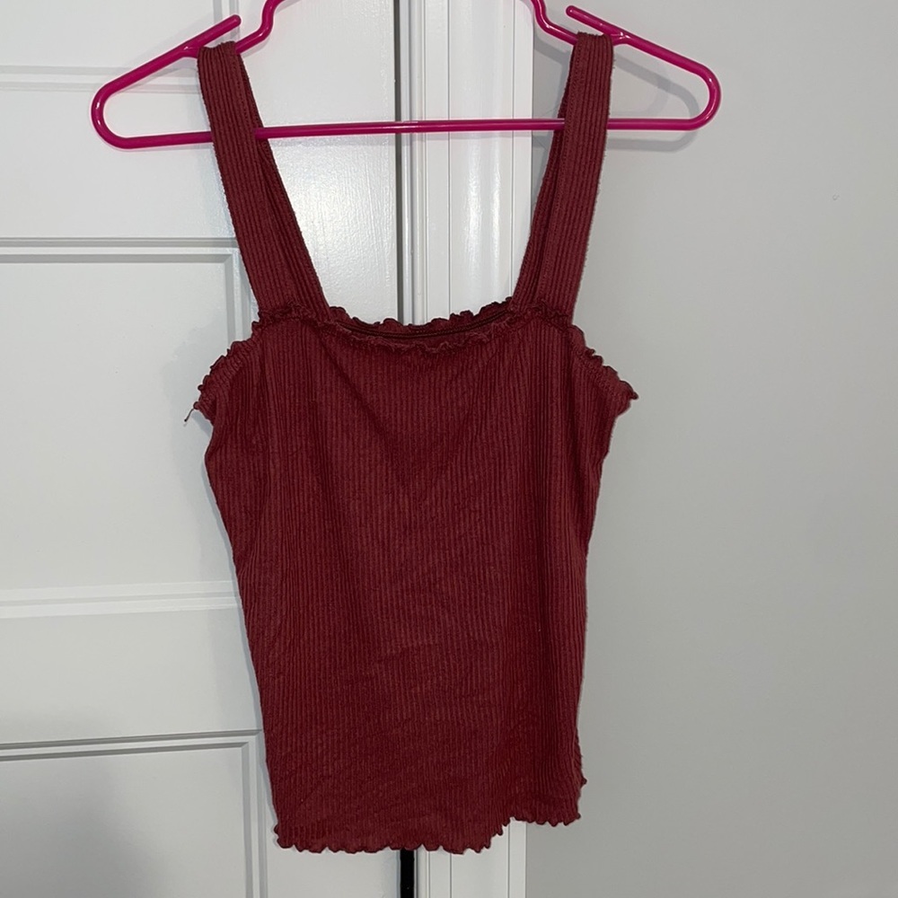 American Eagle Ribbed Crop Tank Top
